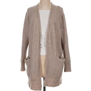 Tan Open-Front Cardigan